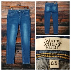 YMI Wanna Betta Butt Jeans 13 31 Skinny Mid Rise Blue Denim Stretch